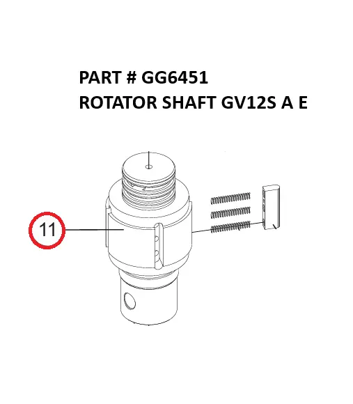 ROTATOR SHAFT GV12S A E - Part No. GG6451