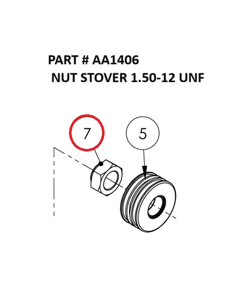 NUT STOVER 1.50-12 UNF - Part No. AA1406