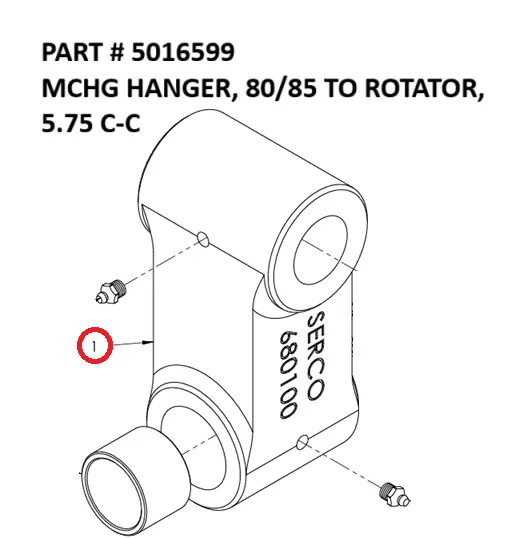 Serco Machined Rotator Hanger, 80/85, 5.75" C-C (Part 5016599)
