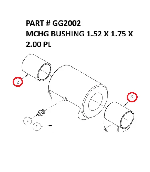 MCHG BUSHING 1.52 X 1.75 X 2.00 PL - Part No. GG2002