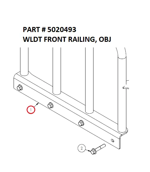 WLDT FRONT RAILING, OBJ - Part No. 5020493
