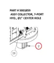  ASSY COLLECTOR, 7-PORT HYD., Ø1" CENTER HOLE - Part No. 5001859