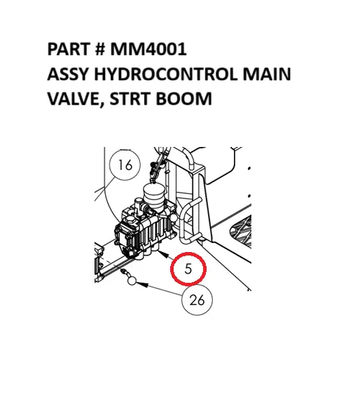  ASSY HYDROCONTROL MAIN VALVE, STRT BOOM - Part No. MM4001