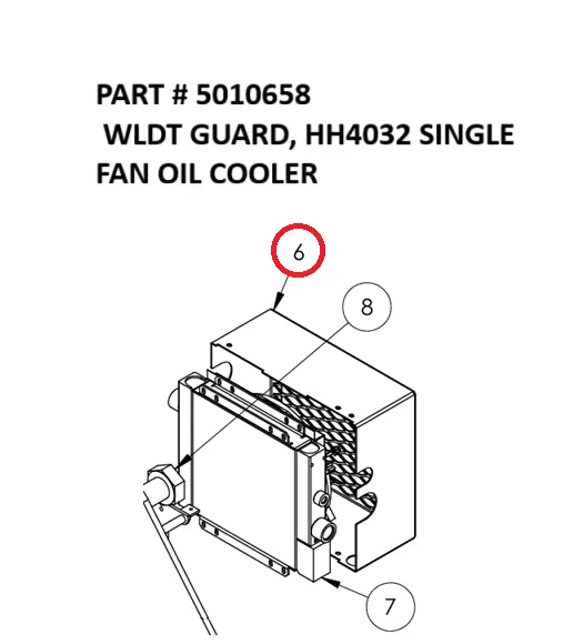 Serco 8500 Guard Weldment, HH4032 Single Fan Oil Cooler (Part 5010658)
