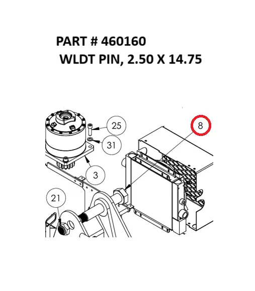 WLDT PIN, 2.50 X 14.75 - Part No. 460160