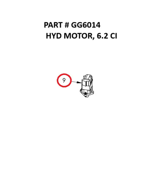 HYD MOTOR, 6.2 CI - Part No. GG6014