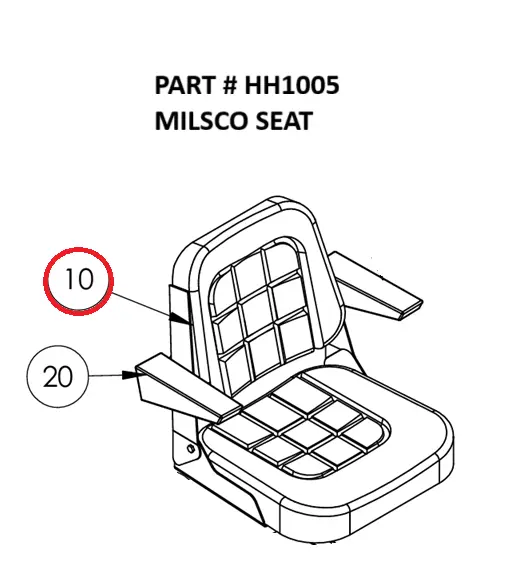 Serco 8500 Milsco Operator Seat (Part HH1005)