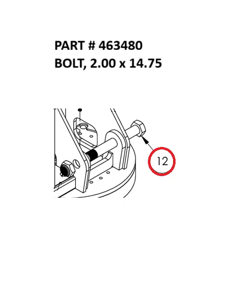  BOLT, 2.00 x 14.75 - Part No. 463480