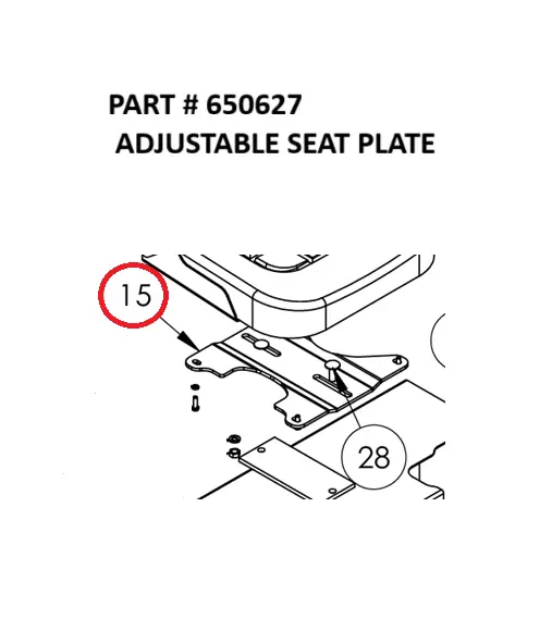  ADJUSTABLE SEAT PLATE - Part No. 650627