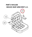 Serco 8500 Milsco Seat Armrest, Left-Hand (Part HH1108)