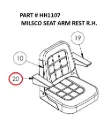  MILSCO SEAT ARM REST R.H. - Part No. HH1107