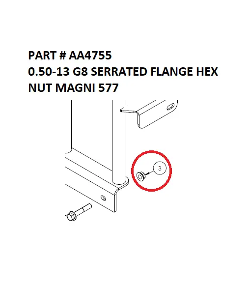 0.50-13 G8 SERRATED FLANGE HEX NUT MAGNI 577 - Part No. AA4755
