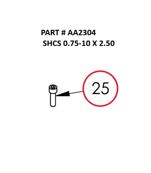  SHCS 0.75-10 X 2.50 - Part No. AA2304