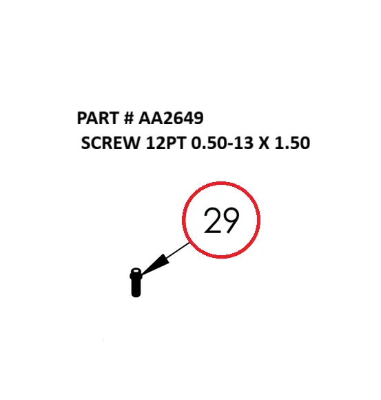 SCREW 12PT 0.50-13 X 1.50 - Part No. AA2649