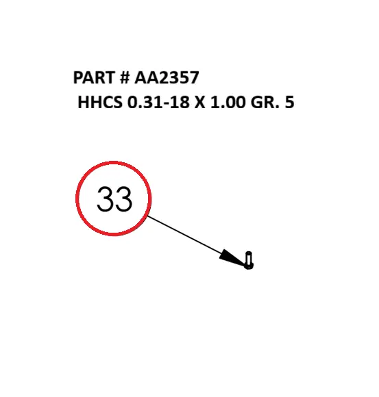  HHCS 0.31-18 X 1.00 GR. 5 - Part No. AA2357