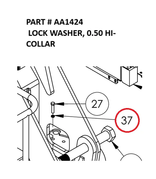  LOCK WASHER, 0.50 HI-COLLAR - Part No. AA1424