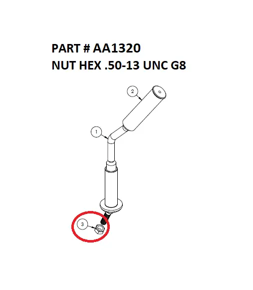 NUT HEX .50-13 UNC G8 - Part No. AA1320