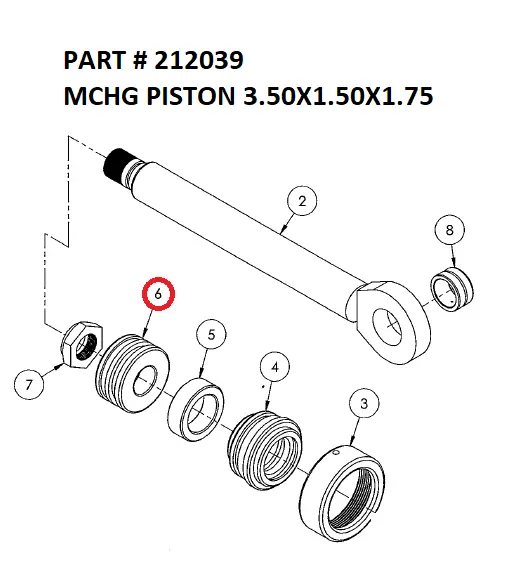 MCHG PISTON 3.50X1.50X1.75 - Part No. 212039