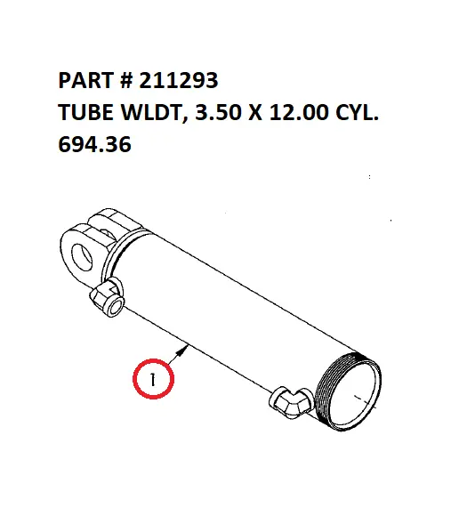 TUBE WLDT, 3.50 X 12.00 CYL - Part No. 211293