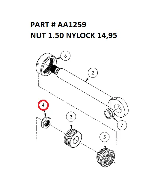 NUT 1.50 NYLOCK  - Part No. AA1259
