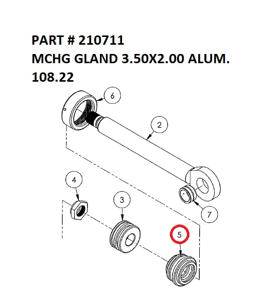 MCHG GLAND 3.50X2.00 ALUM - Part No. 210711