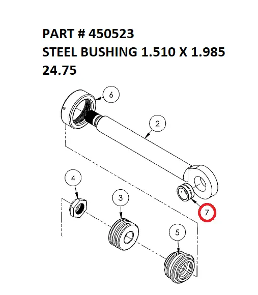 STEEL BUSHING 1.510 X 1.985 - Part No. 450523