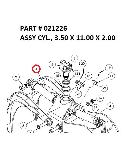 ASSY CYL., 3.50 X 11.00 X 2.00 - Part No. 021226