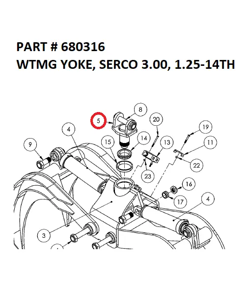 WTMG YOKE, SERCO 3.00, 1.25-14TH - Part No. 680316