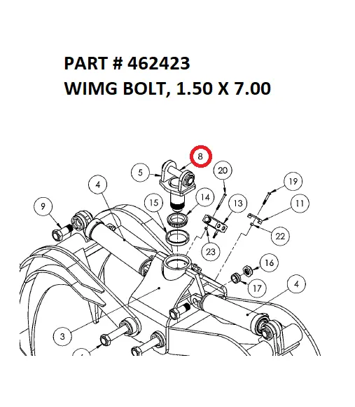 WIMG BOLT, 1.50 X 7.00 - Part No. 462423 
