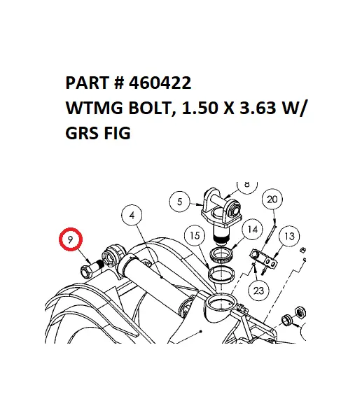 WTMG BOLT, 1.50 X 3.63 W/ GRS FIG - Part No. 460422 