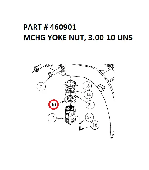 MCHG YOKE NUT, 3.00-10 UNS - Part No. 460901