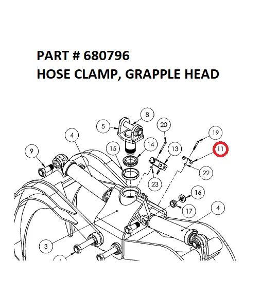 HOSE CLAMP, GRAPPLE HEAD - Part No. 680796 