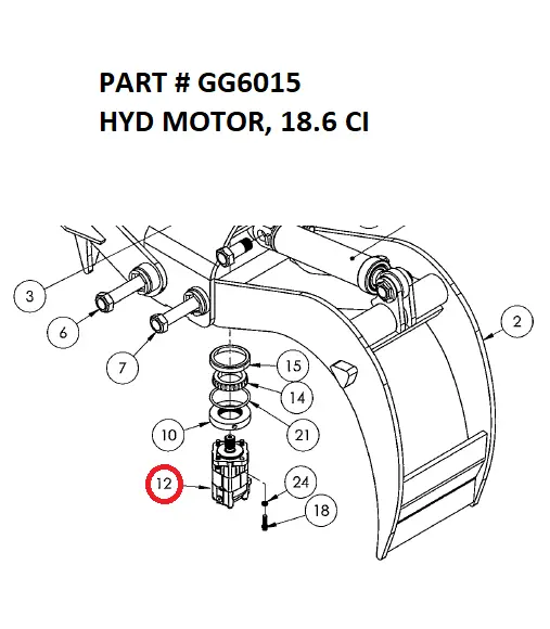 HYD MOTOR, 18.6 CI - Part No. GG6015