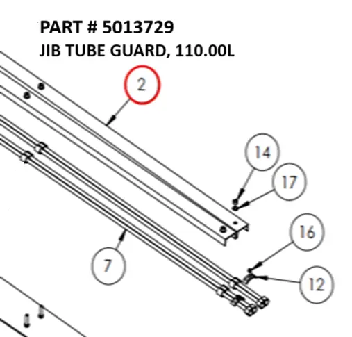 JIB TUBE GUARD, 110.00L - Part No. 5013729