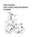 Serco Grapple Cylinder Assembly, 3.50" x 12" x 2"