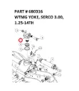 Serco Machined Yoke Weldment, 3", 1-1/4"-14