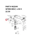 WTMG BOLT, 1.50 X 22.50 - Part No. 462544