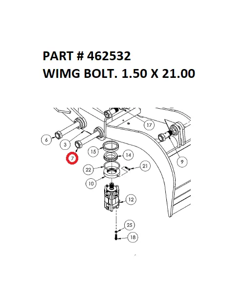 WIMG BOLT. 1.50 X 21.00 - Part No. 462532 