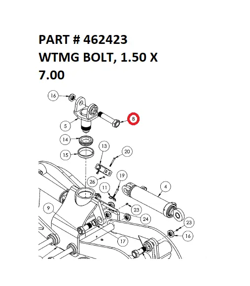 WTMG BOLT, 1.50 X 7.00 - Part No. 462423
