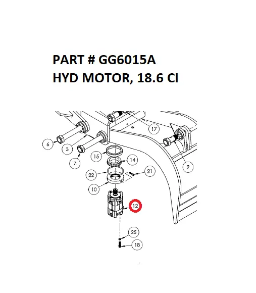 HYD MOTOR, 18.6 CI - Part No. GG6015A  