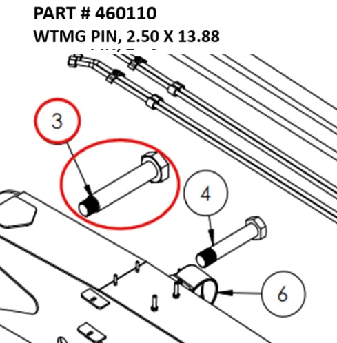WTMG PIN, 2.50 X 13.88 - Part No. 460110