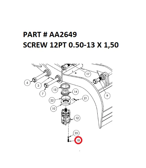 SCREW 12PT 0.50-13 X 1,50 - Part No. AA2649