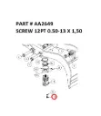SCREW 12PT 0.50-13 X 1,50 - Part No. AA2649