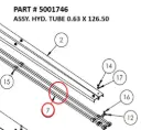 ASSY. HYD. TUBE 0.63 X 126.50 - Part No. 5001746