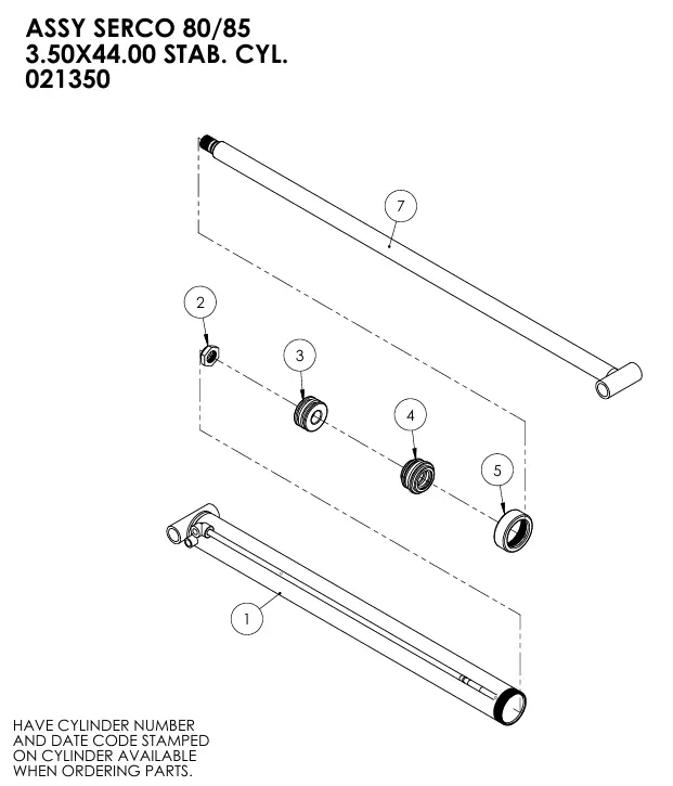 ASSY SERCO 80/85  3.50X44.00 STAB. CYL. - 021350