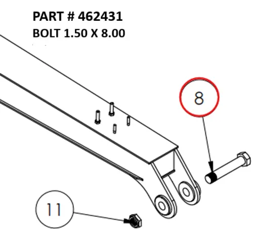 BOLT 1.50 X 8.00 - Part No. 462431