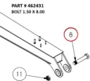 BOLT 1.50 X 8.00 - Part No. 462431