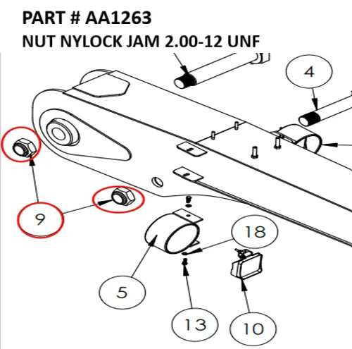 NUT NYLOCK JAM 2.00-12 UNF - Part No. AA1263