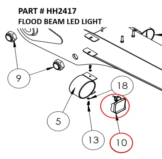 FLOOD BEAM LED LIGHT - Part No. HH2417