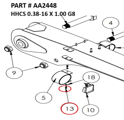 HHCS 0.38-16 X 1.00 G8 - Part No. AA2448